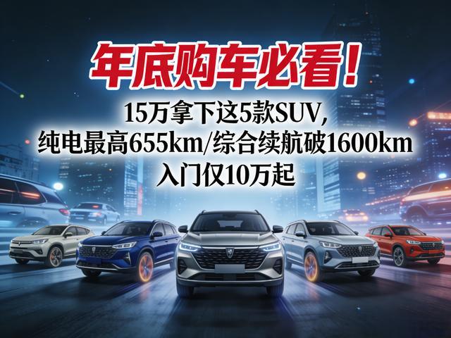 UV纯电最高655km综合破1600km瓦力棋牌年底购车必看！15万拿下这5款S(图8)